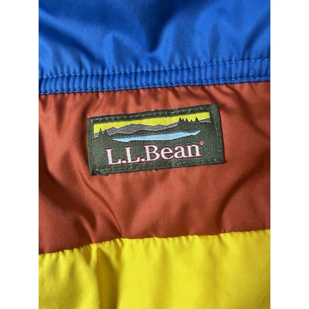 LL Bean Jacket Women’s Large Cream Mountain Classic Puffer Block Striped - Picture 5 of 15
